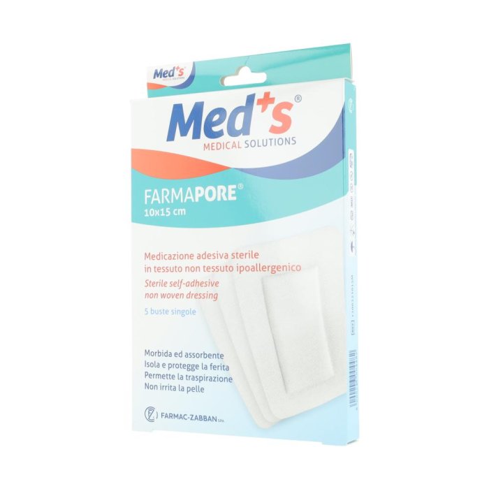 Farmac-zabban Meds Pore Medicazione Adesiva 10x15 Cm 5 Pezzi