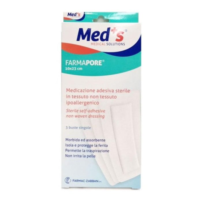 Farmac-zabban Meds Pore Medicazione Adesiva 10x23 Cm 3 Pezzi