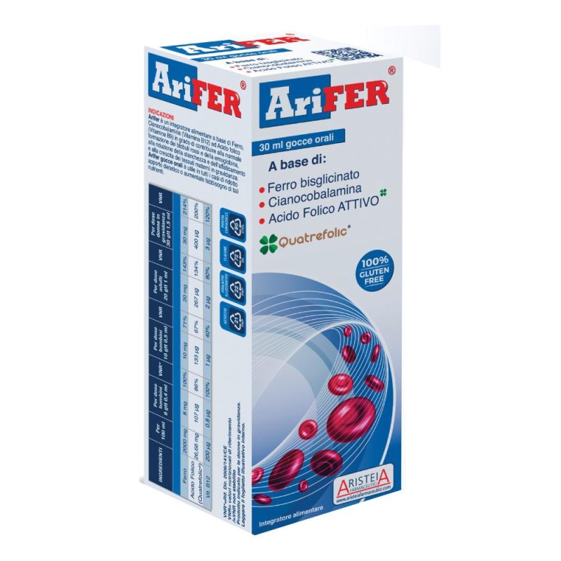 Arifer gocce 30 ml - integratore di ferro in gocce per bambini e adulti Arifer gocce 30 ml - integratore di ferro in gocce per bambini e adulti