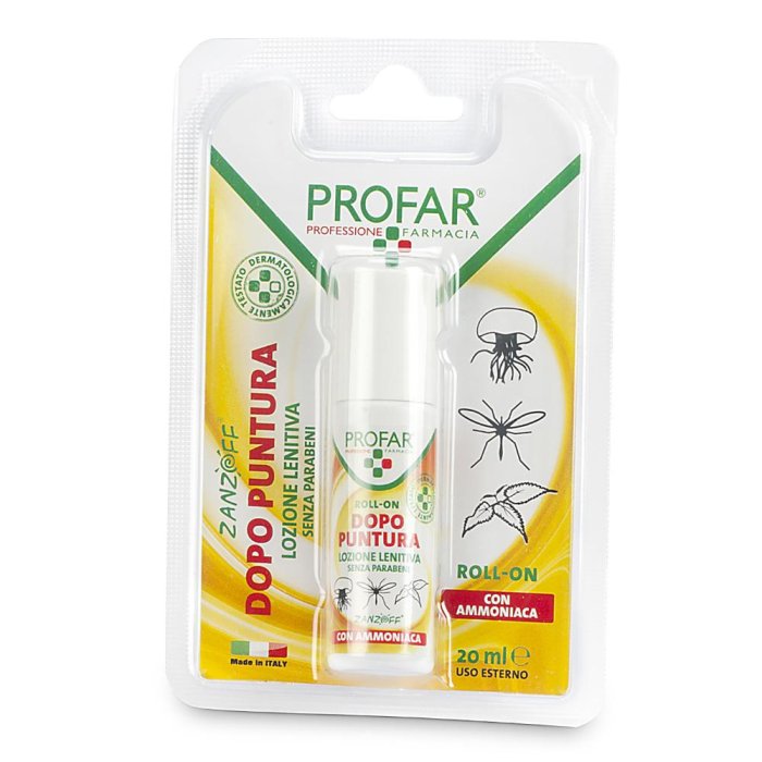 Profar Zanzof - Roll-on Dopo Puntura Lozione Lenitiva con Ammoniaca 20 ml