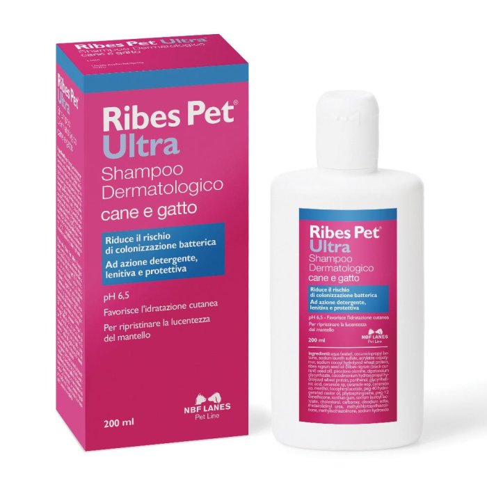 N.B.F. Lanes  Animali Domestici Ribes Pet Ultra Shampoo Cani e Gatti 200 ml