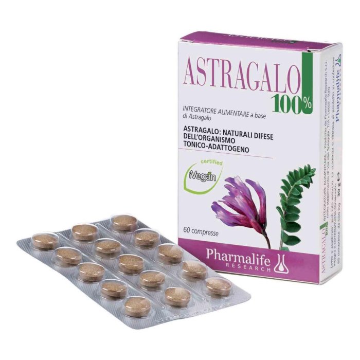 Astragalo 100 Percento 60 Compresse - integratore a base di astragalo per difese immunitarie e tono fisico