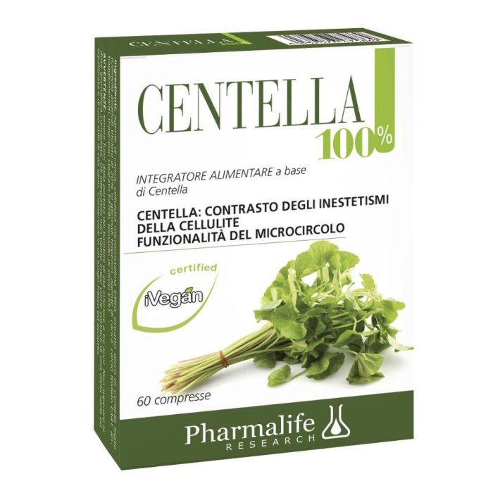 Pharmalife Centella 100% 60 Compresse Integratore Alimentare per la Circolazione Venosa e Gambe Pesanti