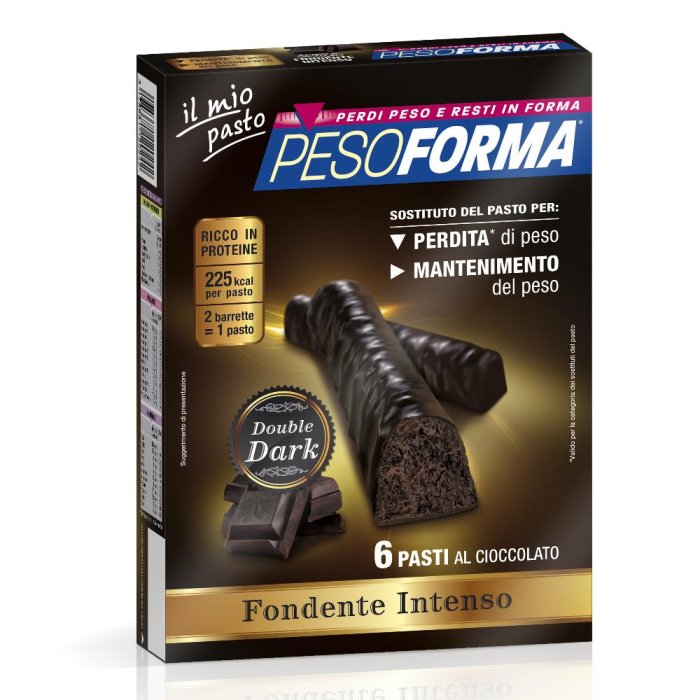 Pesoforma  Alimentazione Dietetica 12 Barrette Cioccolato Fondente Intenso
