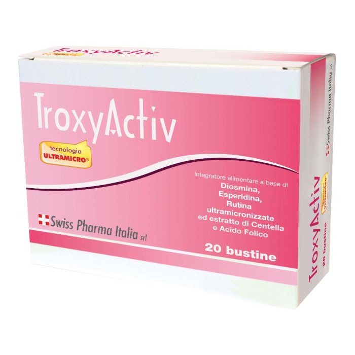 Troxyactiv Integratore per Circolazione Venosa, Gambe Pesanti e Microcircolo 20 Bustine Princeps