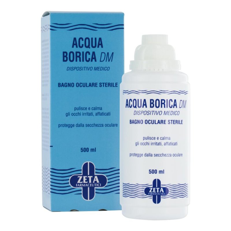 Acqua Borica DM Bagno Oculare Sterile, 500 ml