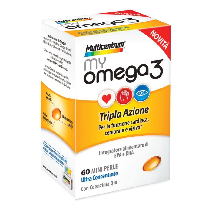Multicentrum My Omega3 Integratore Alimentare  Colesterolo 60 Mini Perle