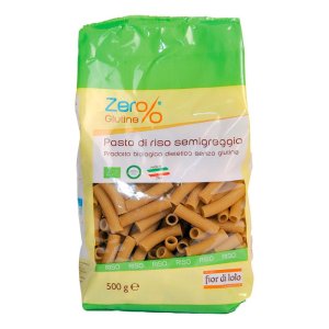 Fior di Loto Zero% Glutine - Rigatoni di Riso Semigreggio Senza Glutine 500g