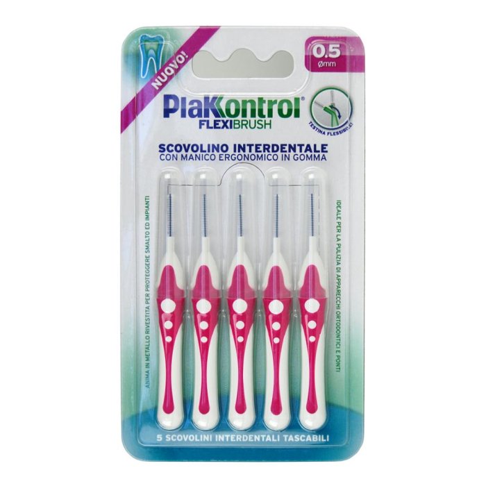 Plakkontrol Flexi Brush Scovolino Interdentale Flessibile 0,5mm 5 Pezzi
