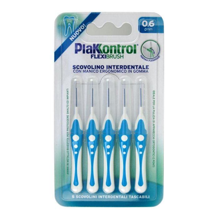 Plakkontrol Flexi Brush Scovolino Interdentale Flessibile 0,6mm 5 Pezzi