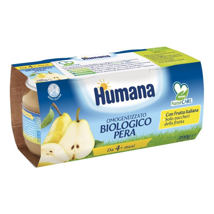 Humana Omogeneizzato Pera per Bambini Vasetti 2x100 g