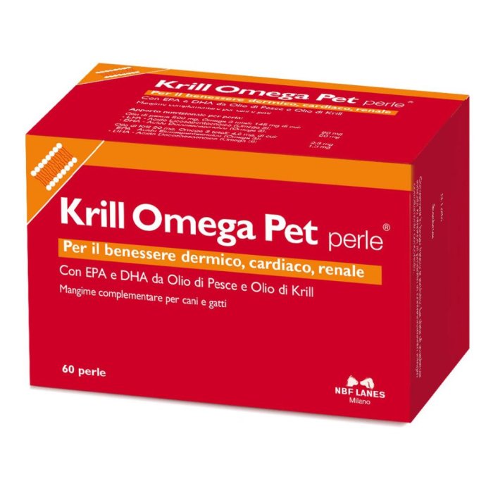 N.B.F. Lanes  Animali Domestici Krill Omega Pet Mangime Cani Gatti 60 Perle