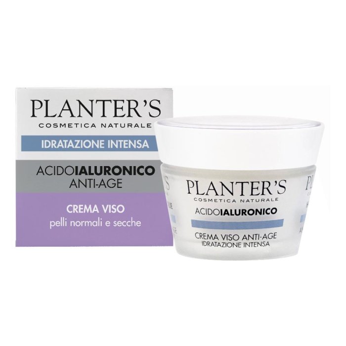 Planter's Crema Viso Anti-Age Acido Ialuronico - Idratazione Intensa per Pelli Normali e Secche