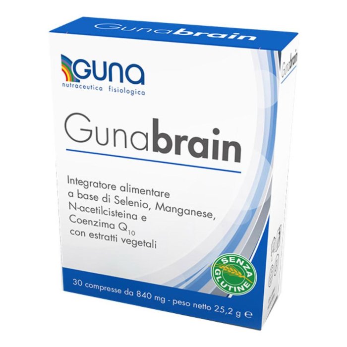 Gunabrain Integratore per funzioni cognitive contro il decadimento 30 compresse