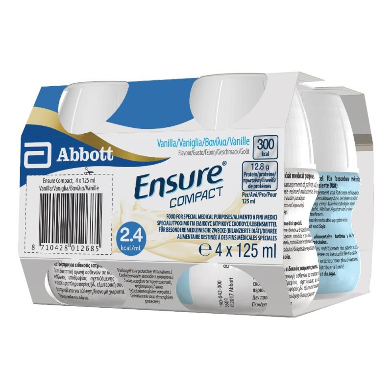 Abbott Ensure - Compact Vaniglia Integratore Alimentare 4 x 125ml
