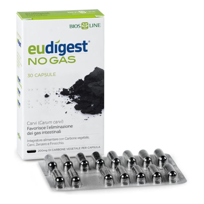 Eudigest No Gas Katy 30 Capsule Integratore per Gonfiore Addominale e Gas Intestinali