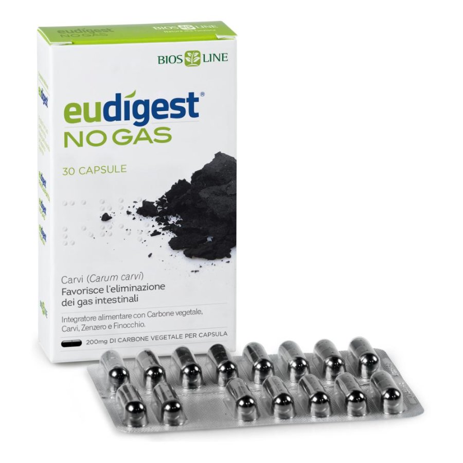 Eudigest No Gas Katy 30 Capsule Integratore per Gonfiore Addominale e Gas Intestinali Eudigest No Gas Katy 30 Capsule Integratore per Gonfiore Addominale e Gas Intestinali