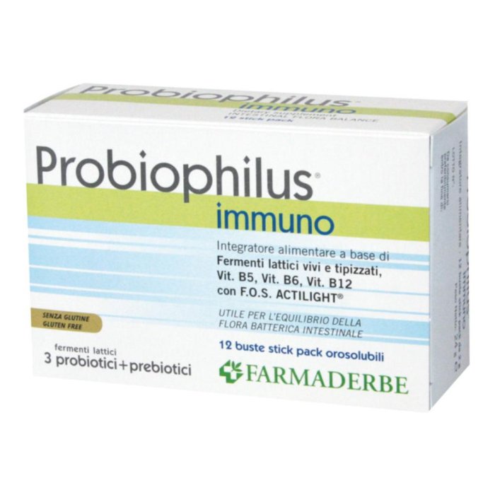 Farmaderbe Probiophilus Immuno 12 Bustine 24 G