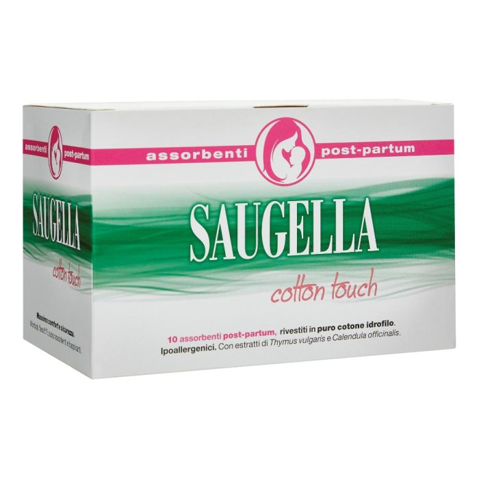 Saugella  Verde Saugella Cotton Touch Assorbenti Post Partum 10 Pezzi