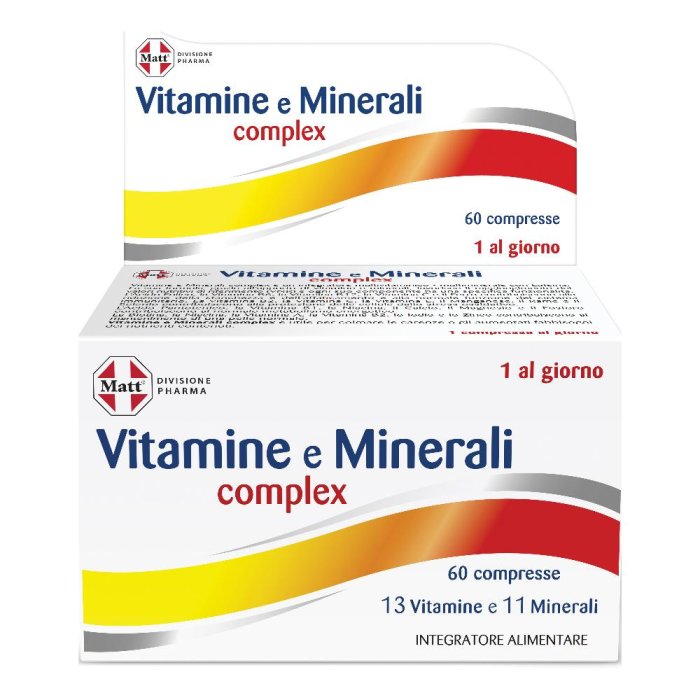 Matt Pharma Integratore Alimentare di Vitamine e Minerali Complesso per il Benessere Fisico 60 Compresse
