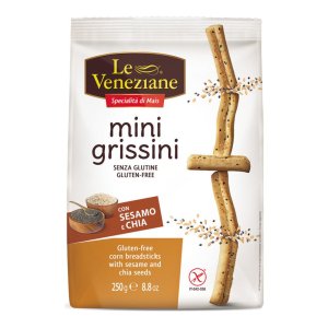Le Veneziane Mini Grissini Senza Glutine 250 g Snack Croccante di Mais