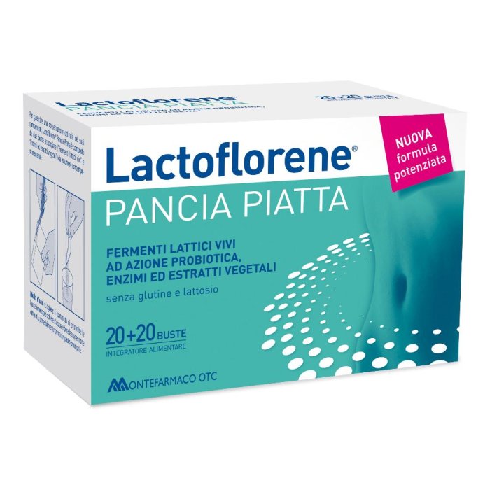 Lactoflorene pancia piatta 20 buste fermenti per ridurre il gonfiore addominale - Montefarmaco