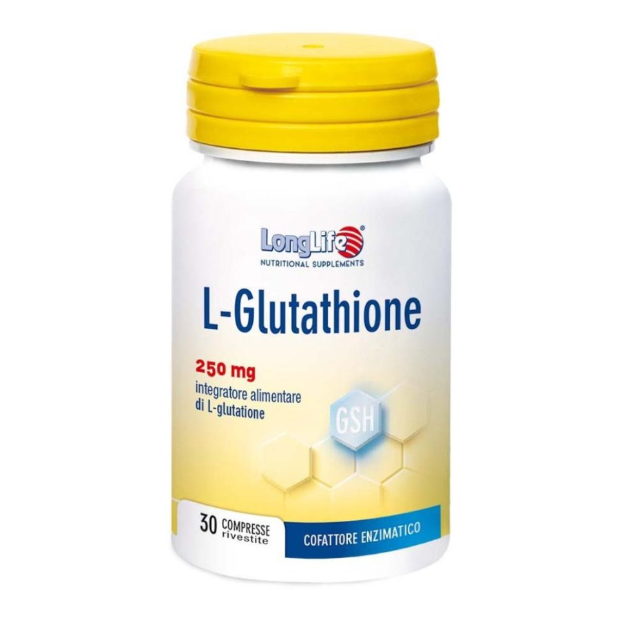 LongLife Glutathione Integratore Alimentare Antiossidante a Base di Glutatione Ridotto 30 Compresse