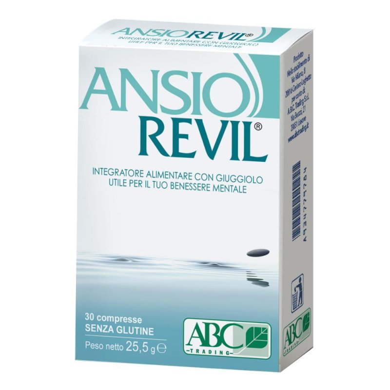 Ansiorevil 30 Compresse Integratore Alimentare per Rilassamento, Benessere Mentale e Riduzione dello Stress