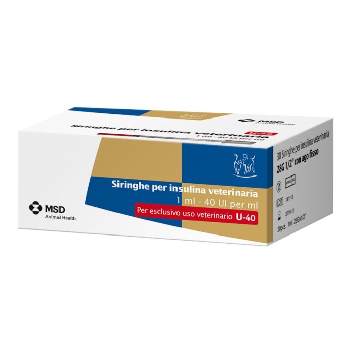 Msd Animal Health Siringa Insulina Veterinaria Msd-ah 30 Siringhe 28 G 40ui/ml