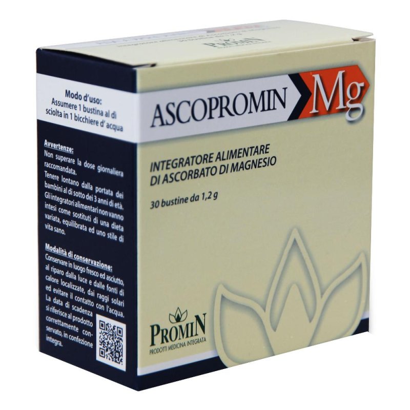 Ascopromin Magnesio Integratore con Vitamina C 30 Bustine da 1,2 g per Stanchezza e Sistema Immunitario