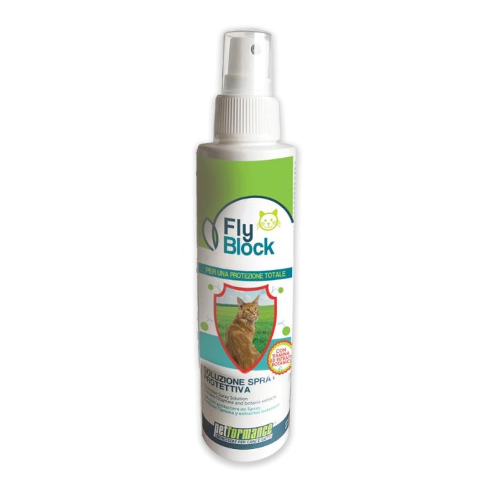 Flyblock Lozione Antiparassitaria per Gatto Spray 150 ml Protezione da Pulci Zecche e Insetti