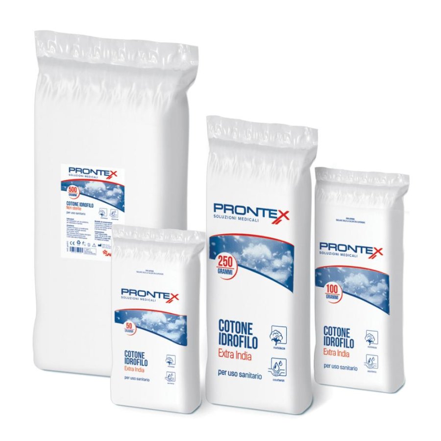 Prontex Cotone Idrofilo 250 g Puro Cotone Bianco Morbido e Assorbente per Uso Medico e Cosmetico Prontex Cotone Idrofilo 250 g Puro Cotone Bianco Morbido e Assorbente per Uso Medico e Cosmetico