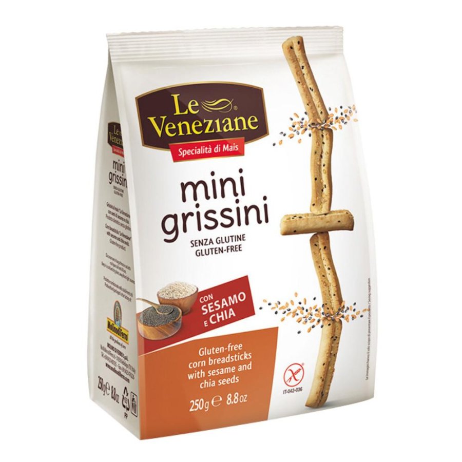 Le Veneziane Mini Grissini al Sesamo Senza Glutine Snack Salato Croccante