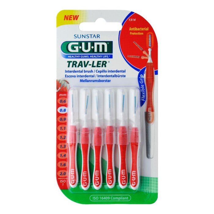 Gum Travler Scovolino Interdentale 0.8mm 6 pezzi