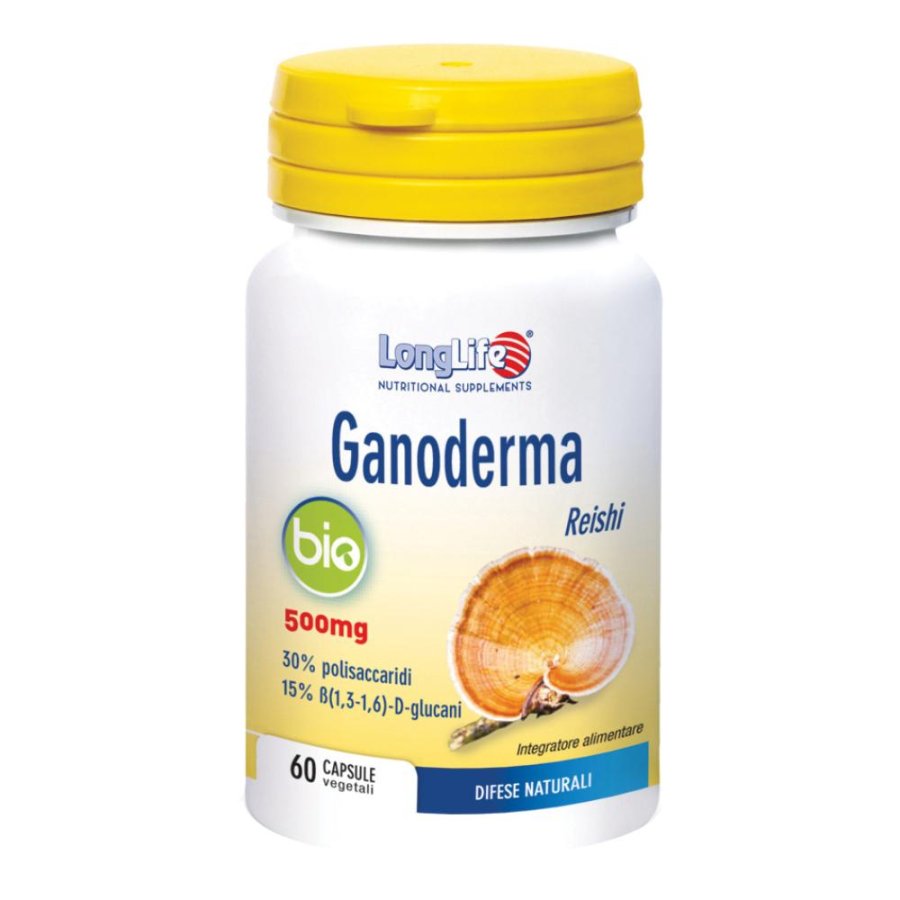 LongLife Ganoderma Bio 60 Capsule Integratore Biologico al Fungo Reishi per Difese Immunitarie