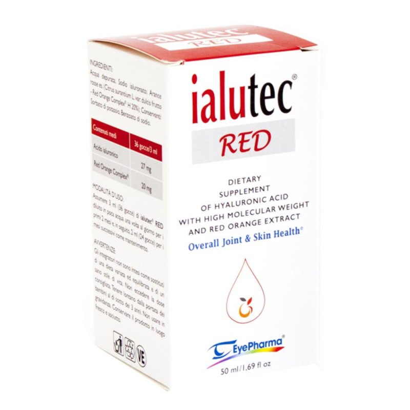 Eyepharma Ialutec Red - Integratore Alimentare con Acido Ialuronico per la Bellezza della Pelle 50 ml