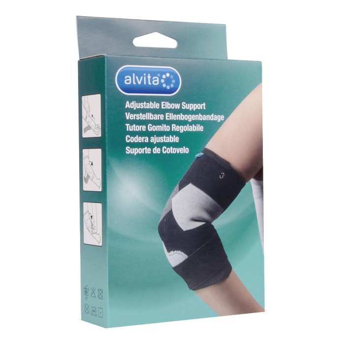 Alvita Tutore Gomito Regolabile Colore Nero Taglia 2 (25-27 cm)