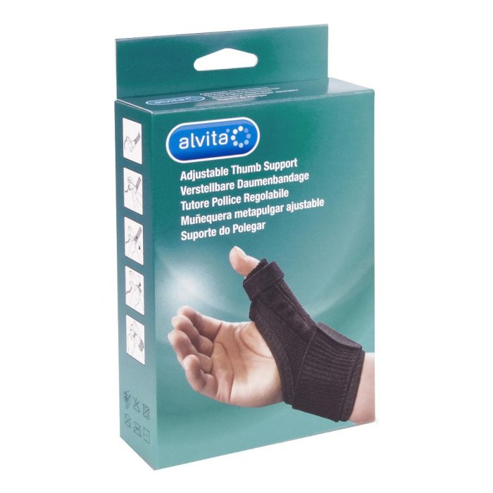 Alvita Tutore Pollice Regolabile Colore Nero Taglia 2 (19-23 cm)