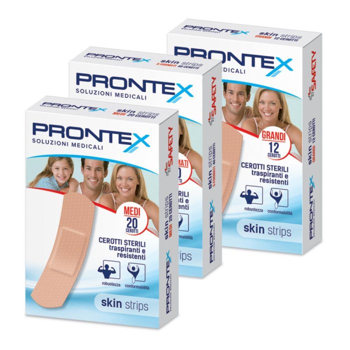Safety Cerotto Prontex Skin Strips 6 Formati Assortiti Astuccio 40 Pezzi