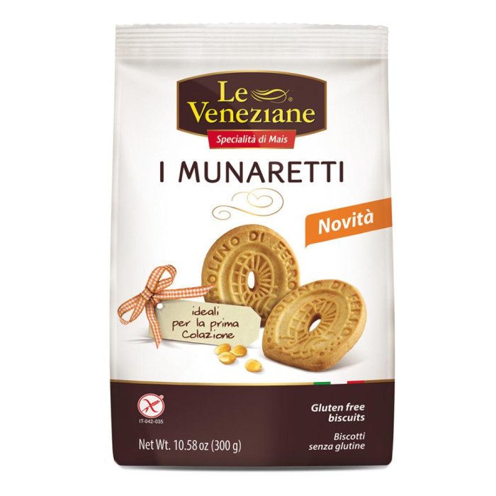 Le Veneziane munaretti 300 g biscotti senza glutine al gusto tradizionale