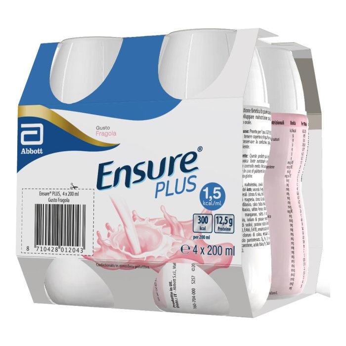 Ensure Plus Gusto Fragola Strawberry 4 X 200 ml