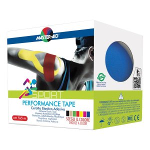 Master-Aid Performance Tape Cerotto Elastico Adesivo Taping Blu 5cm x 5m