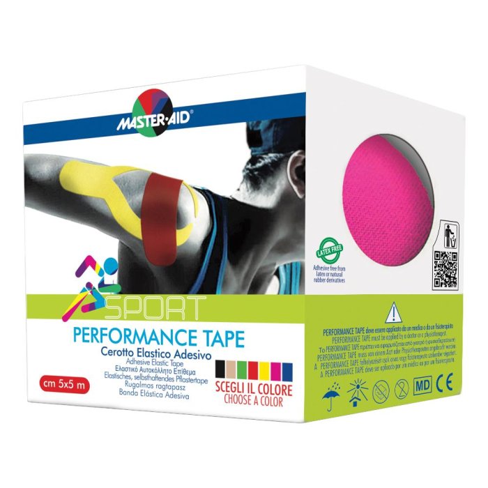 Master-Aid Performance Tape Cerotto Elastico Adesivo Taping Rosa 5cm x 5m