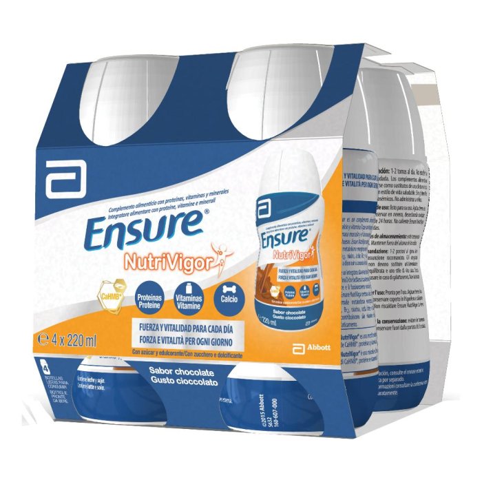 Ensure Nutrivigor Cioccolato Integratore Alimentare 4 X 220 ml