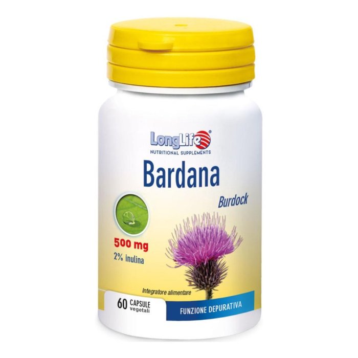 LongLife Bardana 60 Capsule Vegetali Integratore Naturale Depurativo and Detox per the Benessere della Pelle e del Fegato
