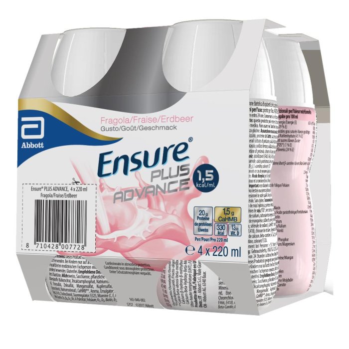 Ensure Plus Advance Fragola 4 x 220 ml