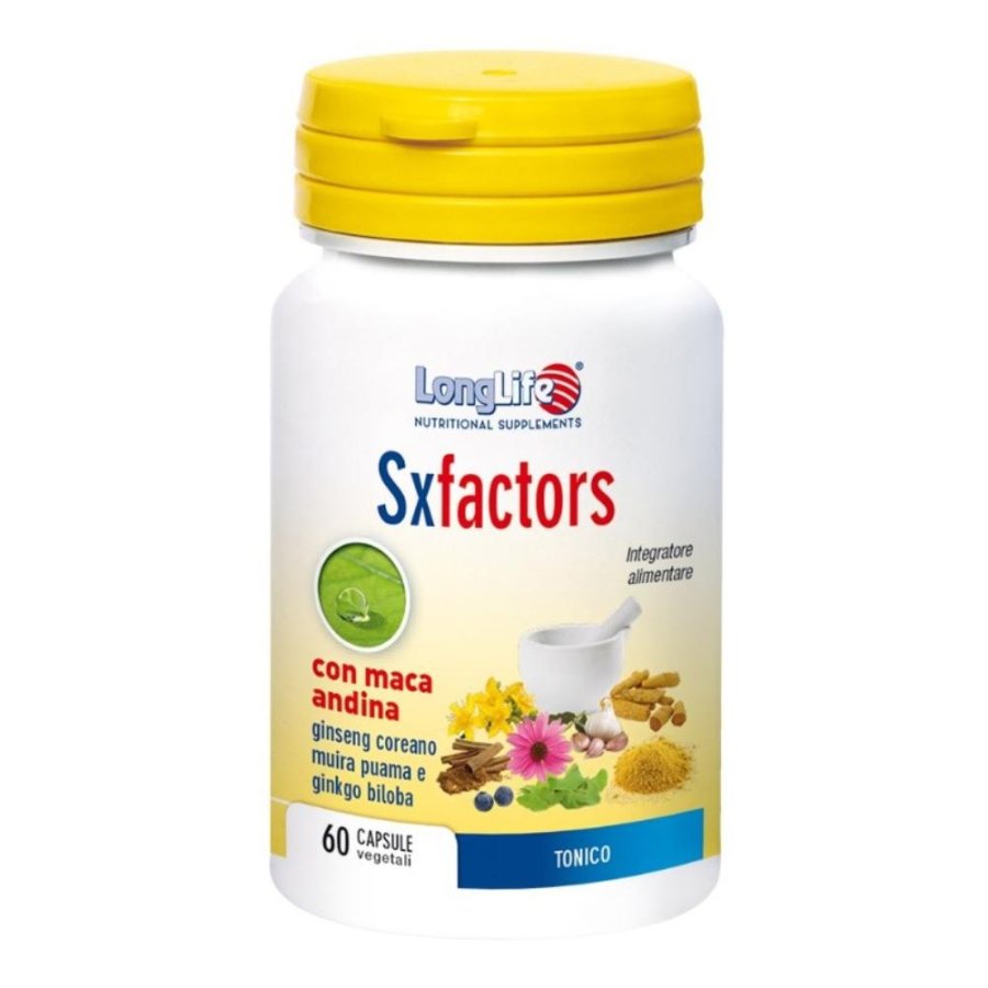 LongLife SX Factors 60 Capsule Integratore Alimentare Uomo per Benessere Sessuale, Desiderio e Vitalità LongLife SX Factors 60 Capsule Integratore Alimentare Uomo per Benessere Sessuale, Desiderio e Vitalità