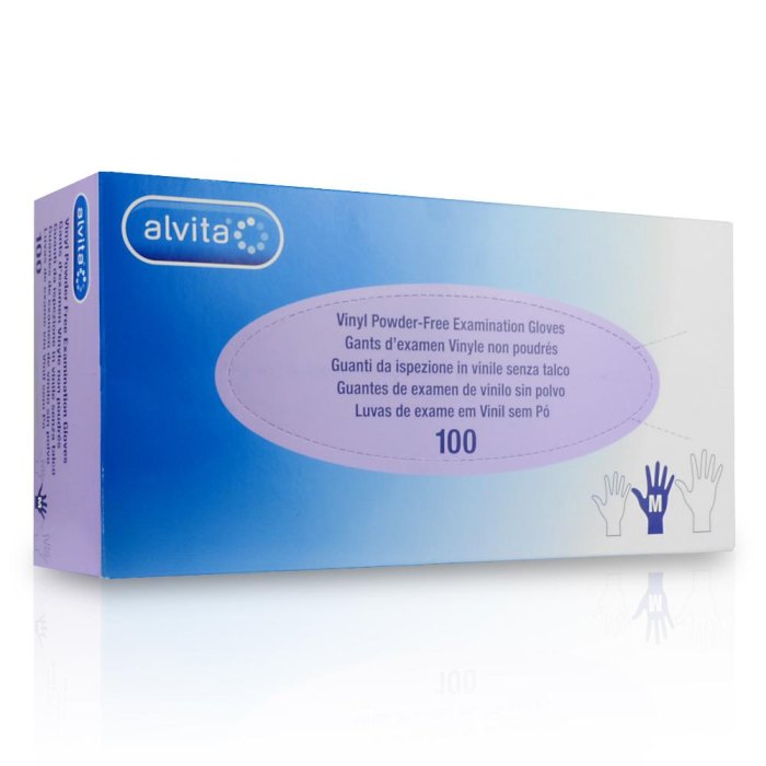 Alvita Guanti in Vinile Senza Polvere Taglia s 100 Pezzi