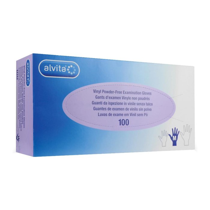 Alvita Guanti in Vinile Senza Polvere Taglia M 100 Pezzi