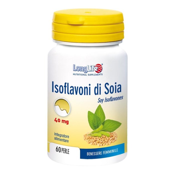 LongLife Isoflavoni di Soia Integratore per Menopausa e Benessere Donna 60 Perle Softgel